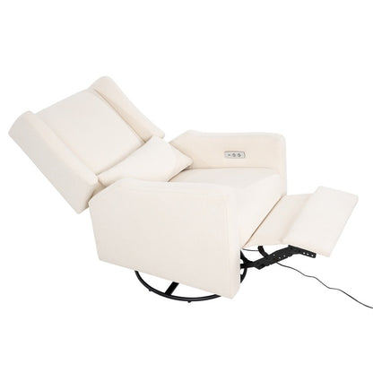 Poltrona reclinabile Tanya Luxury Power Motion con meccanismo girevole, poltrona reclinabile imbottita per soggiorno con supporto lombare