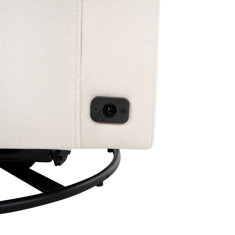 Poltrona reclinabile Tanya Luxury Power Motion con meccanismo girevole, poltrona reclinabile imbottita per soggiorno con supporto lombare