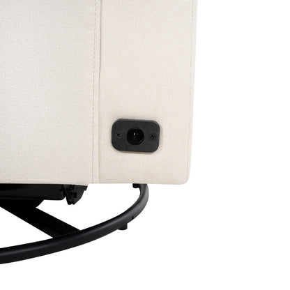 Poltrona reclinabile Tanya Luxury Power Motion con meccanismo girevole, poltrona reclinabile imbottita per soggiorno con supporto lombare