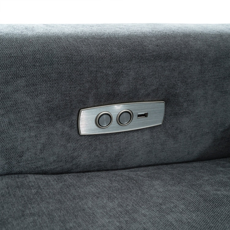 Poltrona reclinabile Tanya Luxury Power Motion con meccanismo girevole, poltrona reclinabile imbottita per soggiorno con supporto lombare