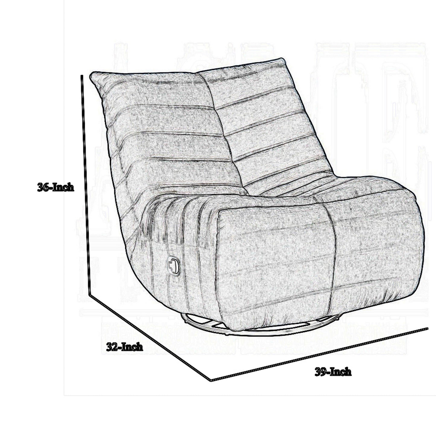 Poltrona reclinabile manuale girevole Taon Swivel Glider, ciniglia arancione trapuntata