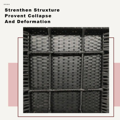 Set di mobili da esterno per patio, 3 pezzi, set di sedie da conversazione in rattan con tavolino laterale e cuscini