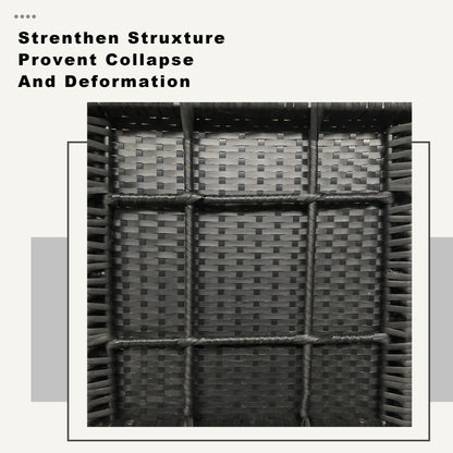 Set di mobili da esterno per patio, 3 pezzi, set di sedie da conversazione in rattan con tavolino laterale e cuscini