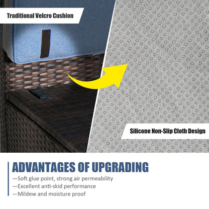 Set di divani componibili da esterno Tappio in vimini da 4 pezzi con copertura impermeabile