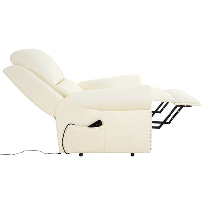 Poltrona reclinabile elettrica Air Leather Premium con poggiapiedi e telecomando