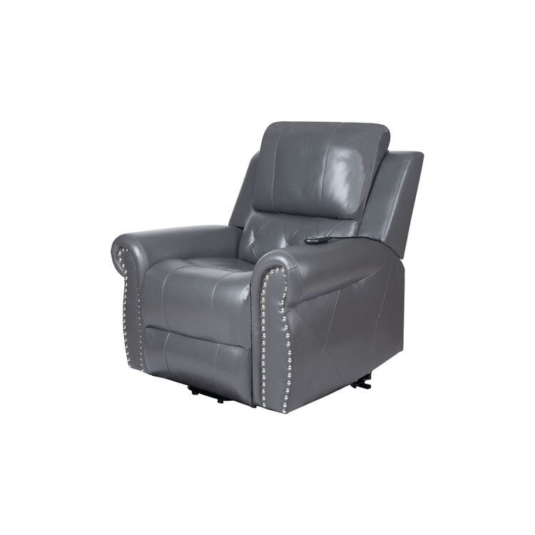 Poltrona reclinabile elettrica Air Leather Premium con poggiapiedi e telecomando