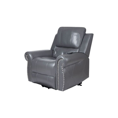 Poltrona reclinabile elettrica Air Leather Premium con poggiapiedi e telecomando