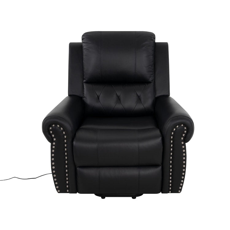 Poltrona reclinabile elettrica Air Leather Premium con poggiapiedi e telecomando