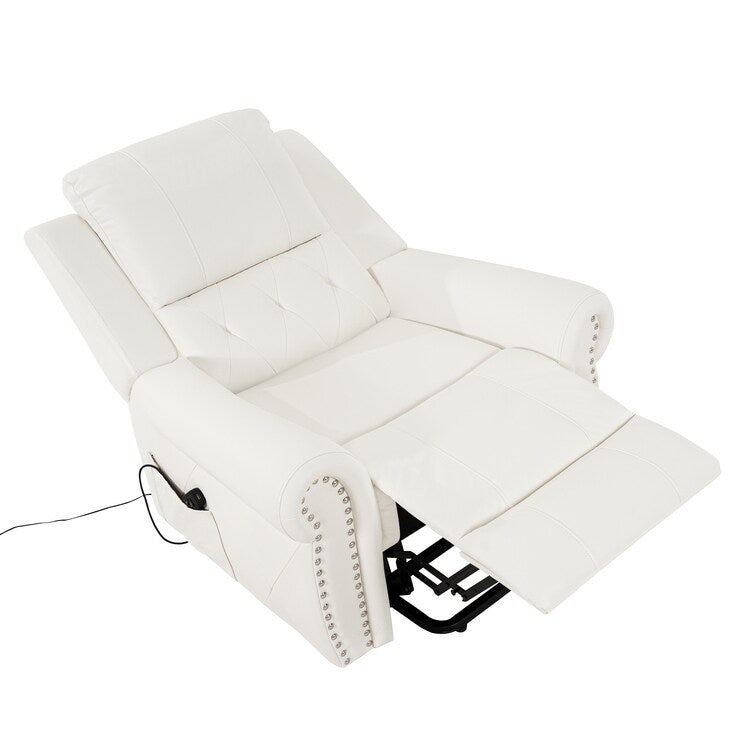 Poltrona reclinabile elettrica Air Leather Premium con poggiapiedi e telecomando