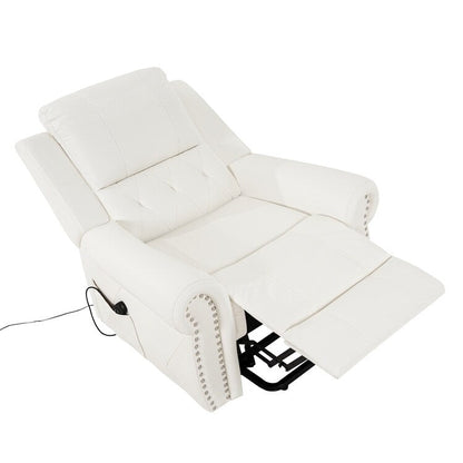 Poltrona reclinabile elettrica Air Leather Premium con poggiapiedi e telecomando