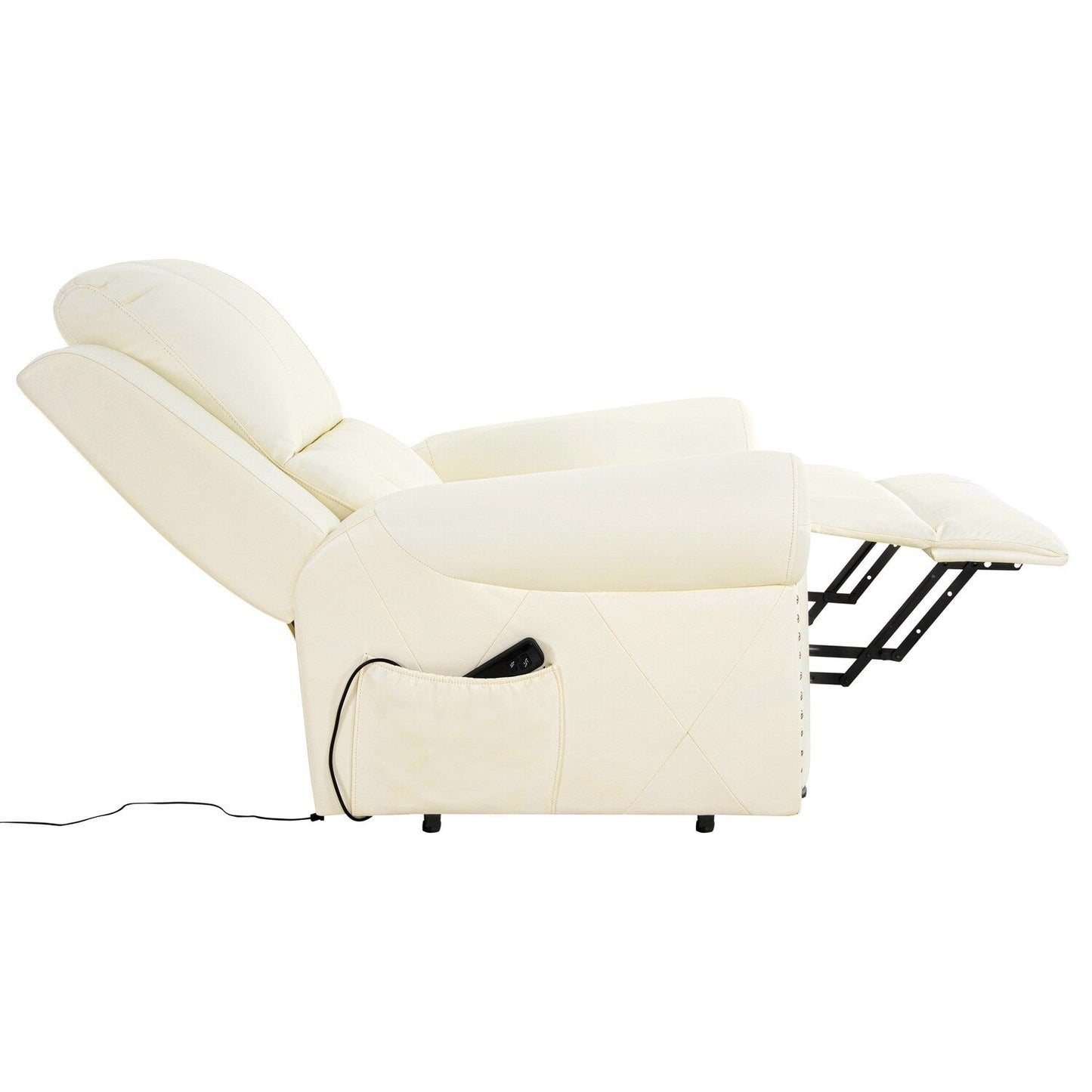 Poltrona reclinabile elettrica Air Leather Premium con poggiapiedi e telecomando