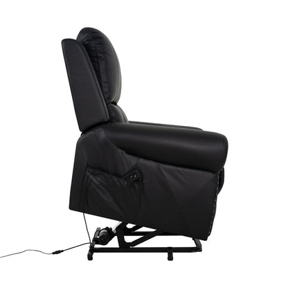 Poltrona reclinabile elettrica Air Leather Premium con poggiapiedi e telecomando