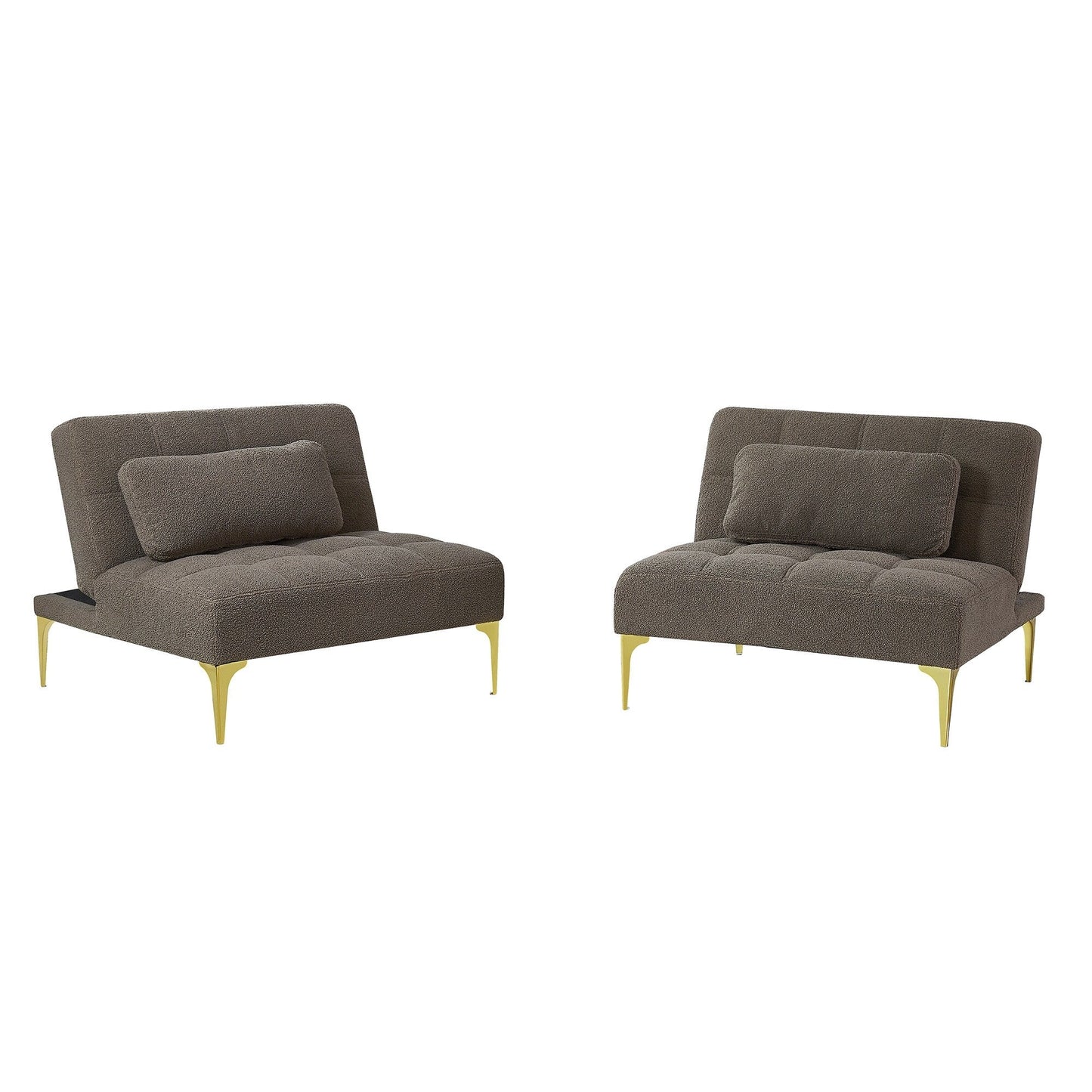 Divano letto componibile in ciniglia color tortora 80.31 con struttura in legno massello per soggiorno