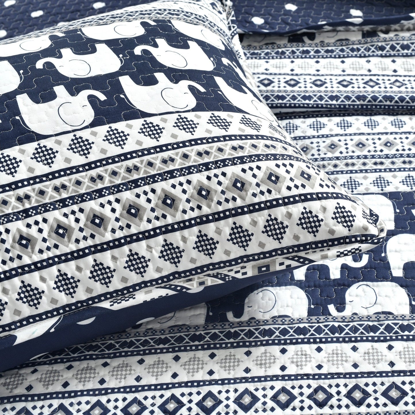 Set trapuntato a righe elefante Ever-Tru di Taylor &amp; Olive, 5 pezzi