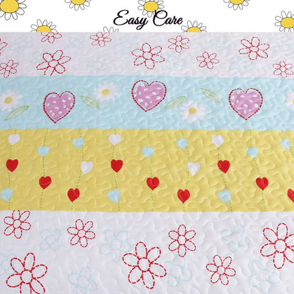 Set di biancheria da letto reversibile con trapunta a forma di cuore floreale viola/bianco Taylor &amp; Olive