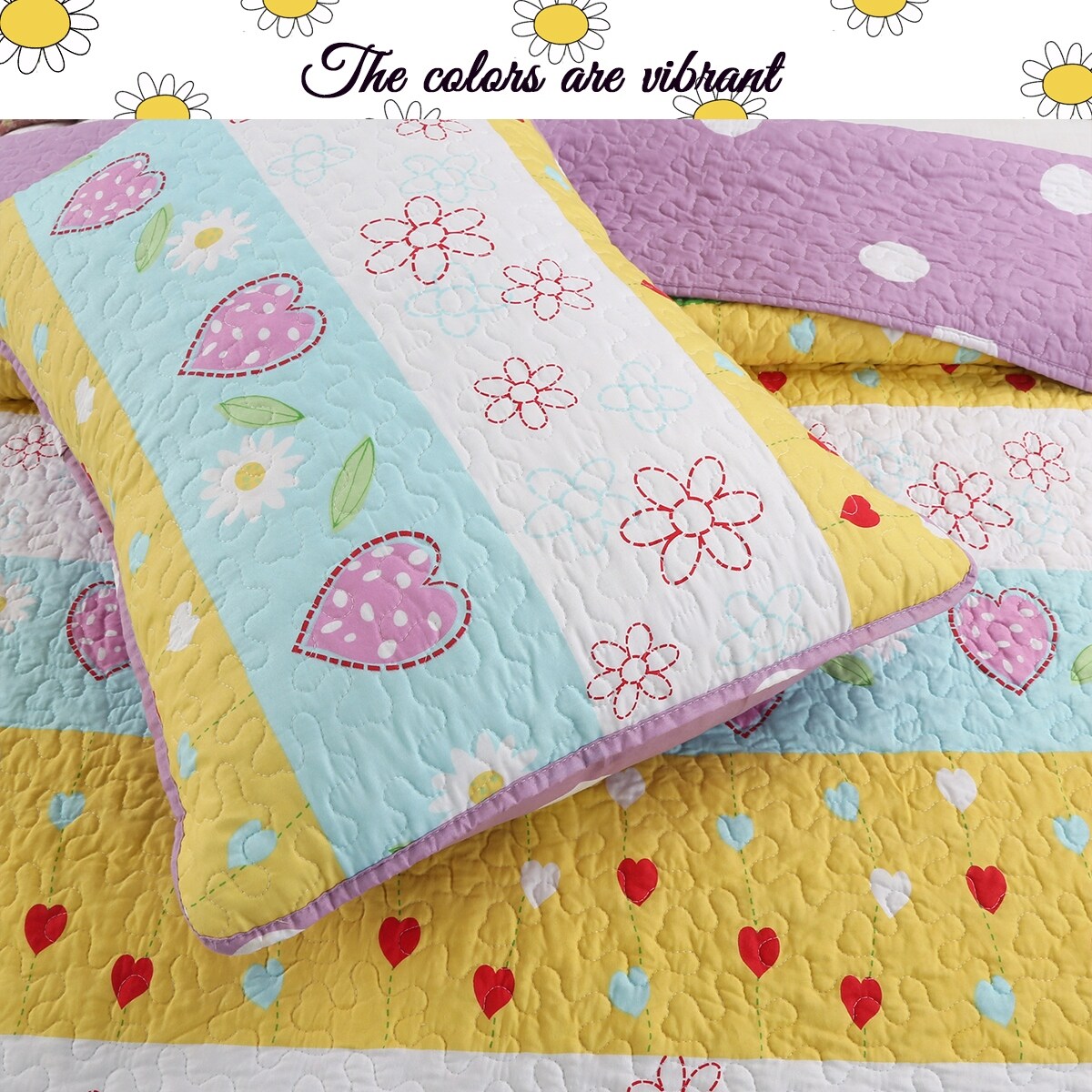 Set di biancheria da letto reversibile con trapunta a forma di cuore floreale viola/bianco Taylor &amp; Olive