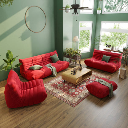 Set di divani a sacco in velluto Teddy