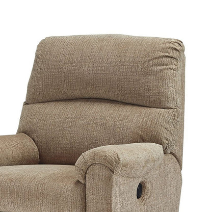 Poltrona reclinabile elettrica Teer, ciniglia marrone moka, imbottitura extra morbida