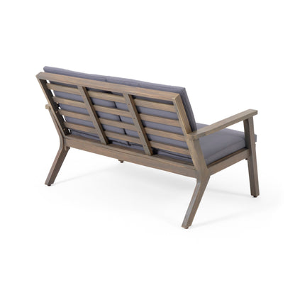 Set di divani e tavolini da esterno in legno di acacia Temecula con cuscini di Christopher Knight Home