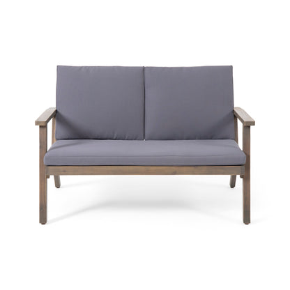 Set di divani e tavolini da esterno in legno di acacia Temecula con cuscini di Christopher Knight Home