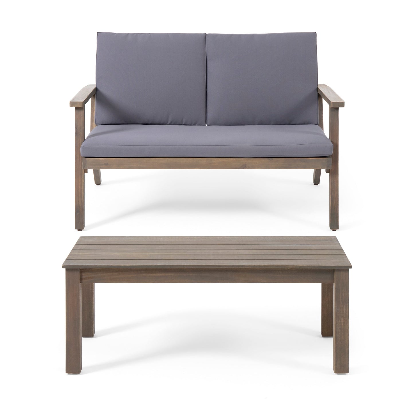 Set di divani e tavolini da esterno in legno di acacia Temecula con cuscini di Christopher Knight Home