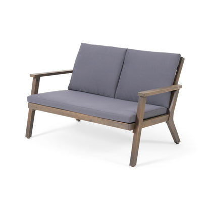 Set di divani e tavolini da esterno in legno di acacia Temecula con cuscini di Christopher Knight Home