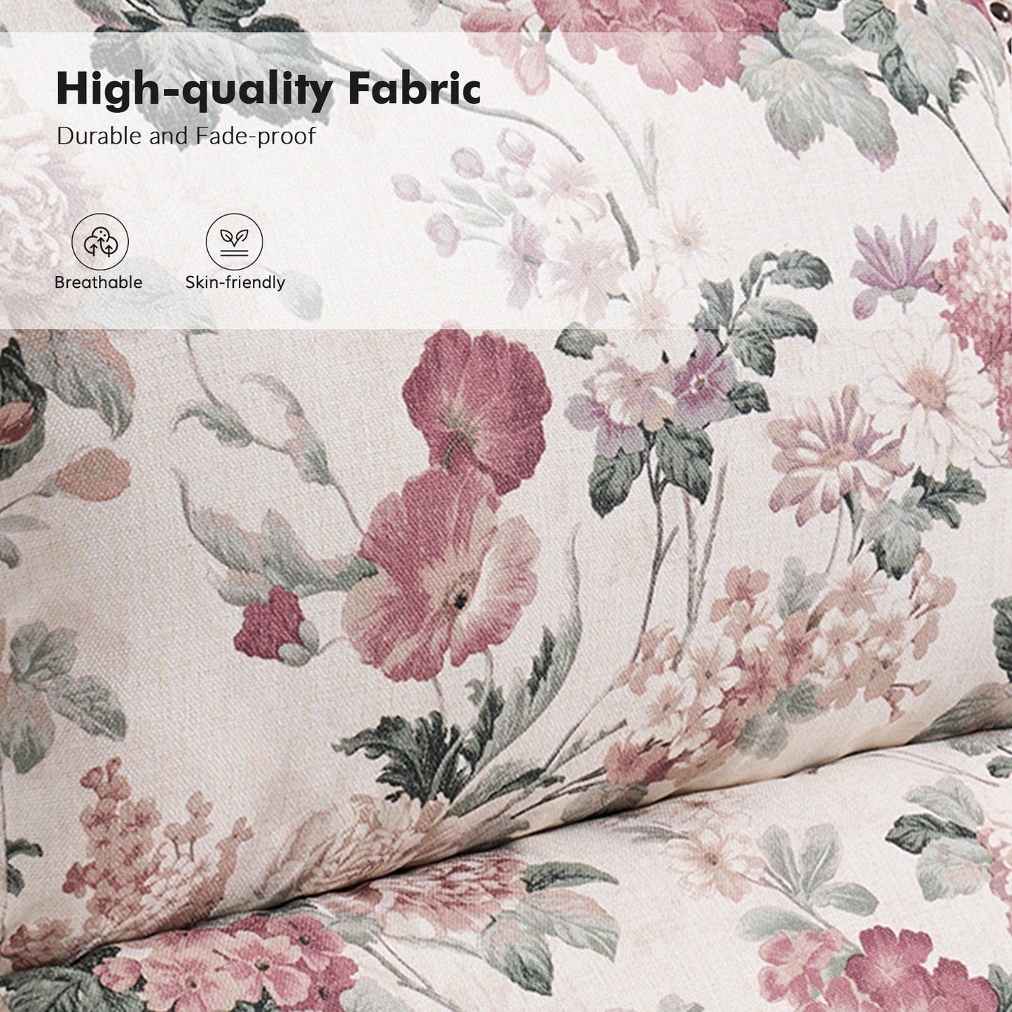 Poltrona reclinabile manuale Terri Classic Cutaway Arms con borchie per soggiorno, set da 2 di HULALA HOME