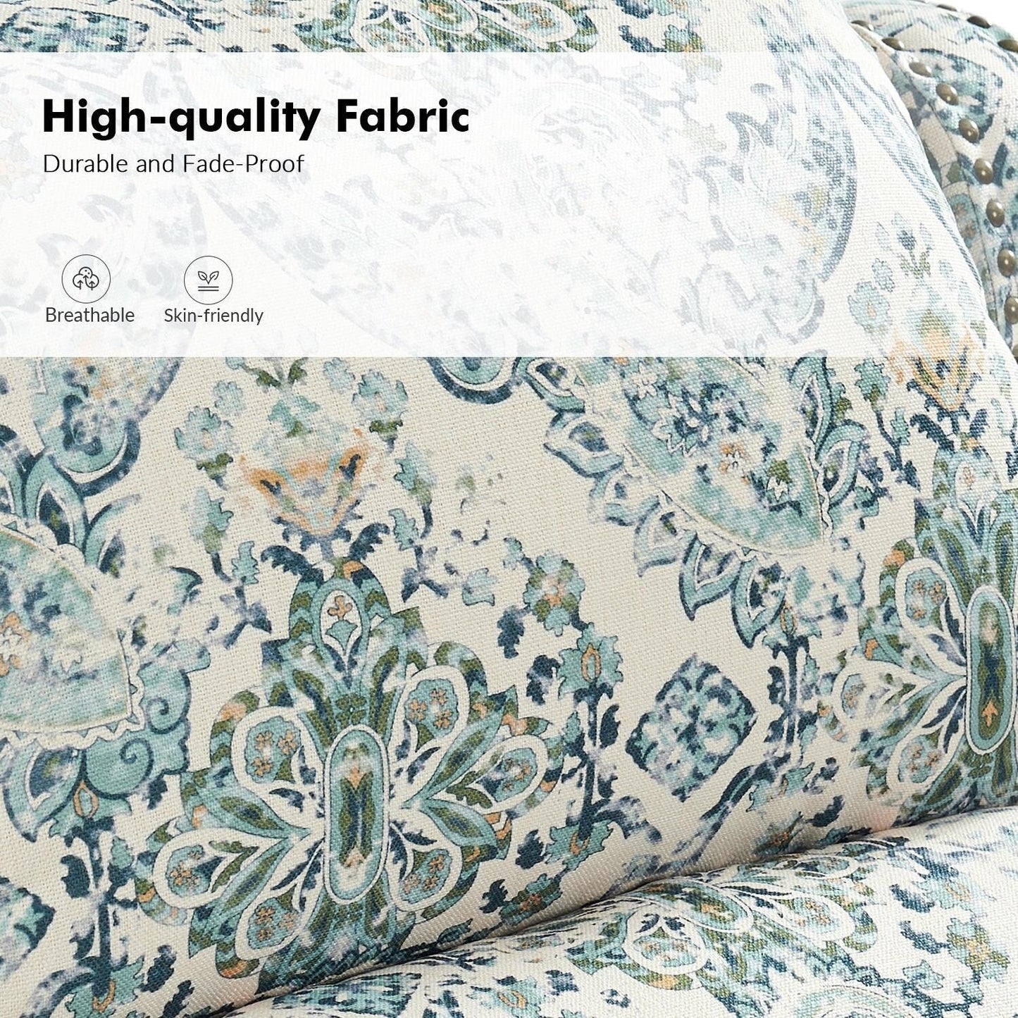 Poltrona reclinabile manuale Terri Classic Cutaway Arms con borchie per soggiorno, set da 2 di HULALA HOME