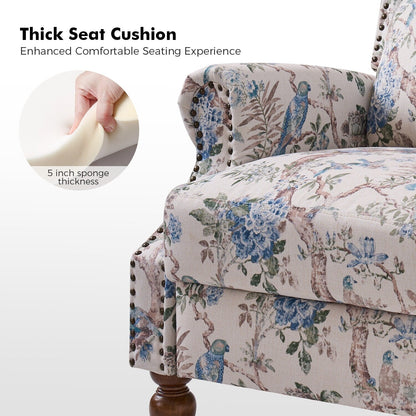 Poltrona reclinabile manuale Terri Classic Cutaway Arms con borchie per soggiorno, set da 2 di HULALA HOME