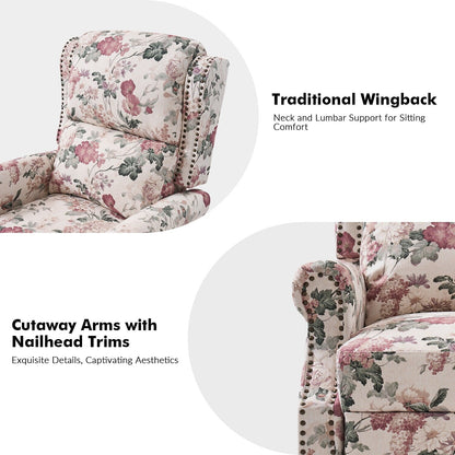 Poltrona reclinabile manuale Terri Classic Cutaway Arms con borchie per soggiorno di HULALA HOME