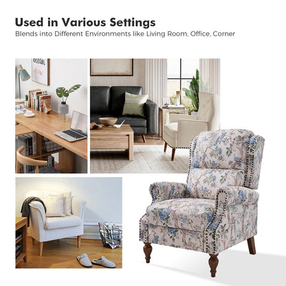 Poltrona reclinabile manuale Terri Classic Cutaway Arms con borchie per soggiorno di HULALA HOME