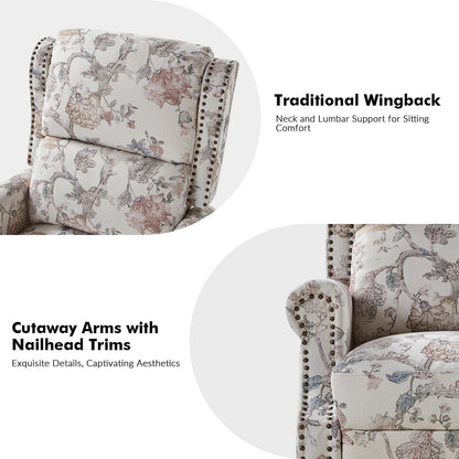 Poltrona reclinabile manuale Terri Classic Cutaway Arms con borchie per soggiorno di HULALA HOME