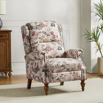 Poltrona reclinabile manuale Terri Classic Cutaway Arms con borchie per soggiorno di HULALA HOME