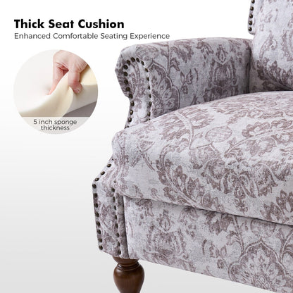 Poltrona reclinabile manuale Terri Classic Cutaway Arms con borchie per soggiorno di HULALA HOME