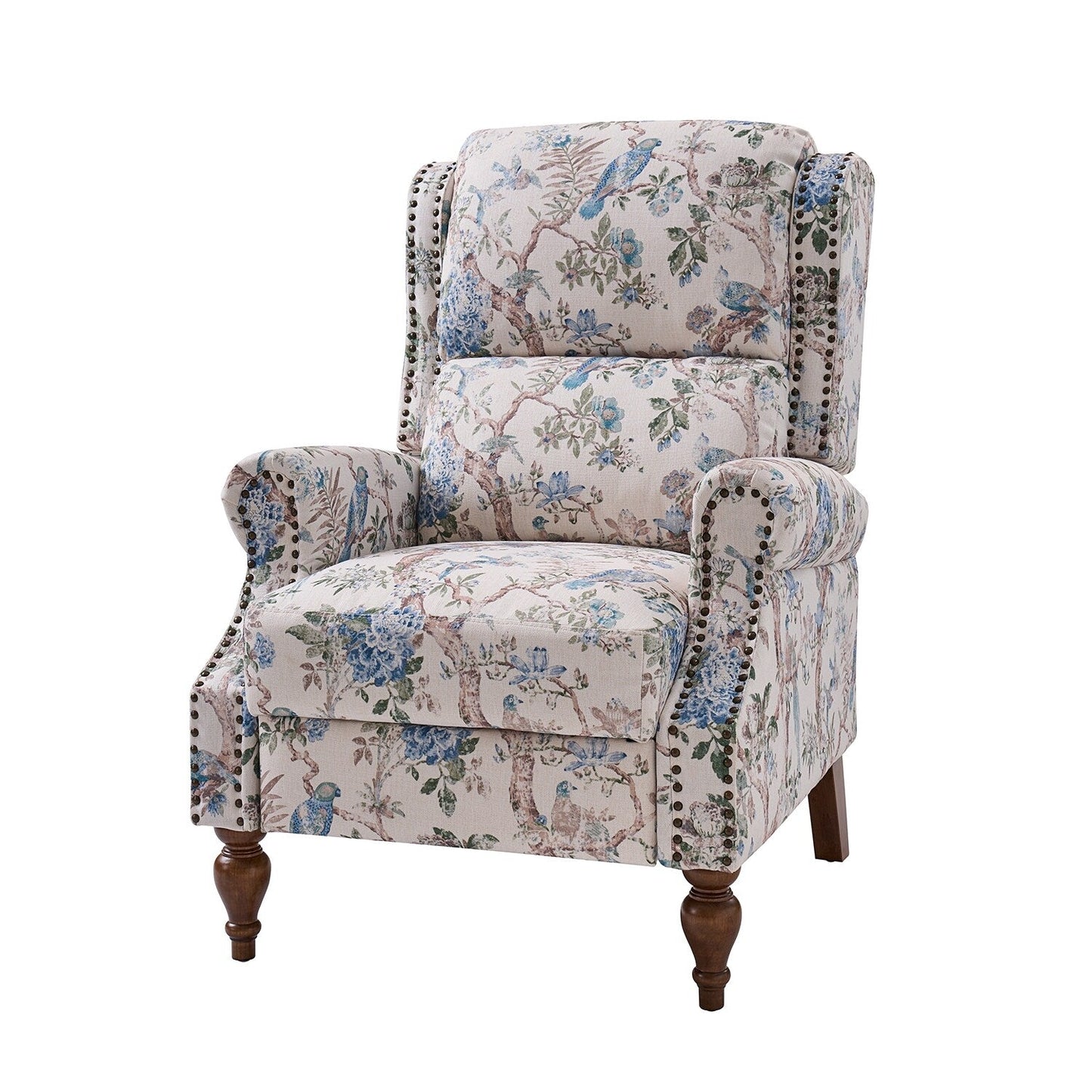 Poltrona reclinabile manuale Terri Classic Cutaway Arms con borchie per soggiorno di HULALA HOME