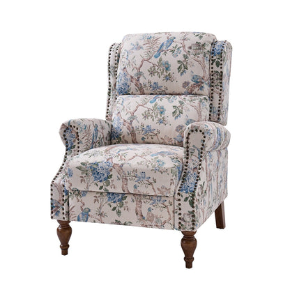 Poltrona reclinabile manuale Terri Classic Cutaway Arms con borchie per soggiorno di HULALA HOME