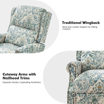 Poltrona reclinabile manuale Terri Classic Cutaway Arms con borchie per soggiorno di HULALA HOME