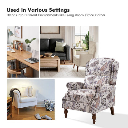 Poltrona reclinabile manuale Terri Classic Cutaway Arms con borchie per soggiorno di HULALA HOME