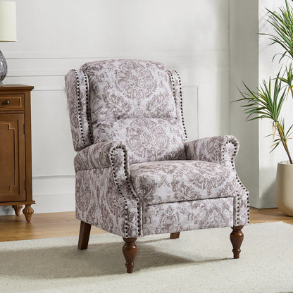 Poltrona reclinabile manuale Terri Classic Cutaway Arms con borchie per soggiorno di HULALA HOME