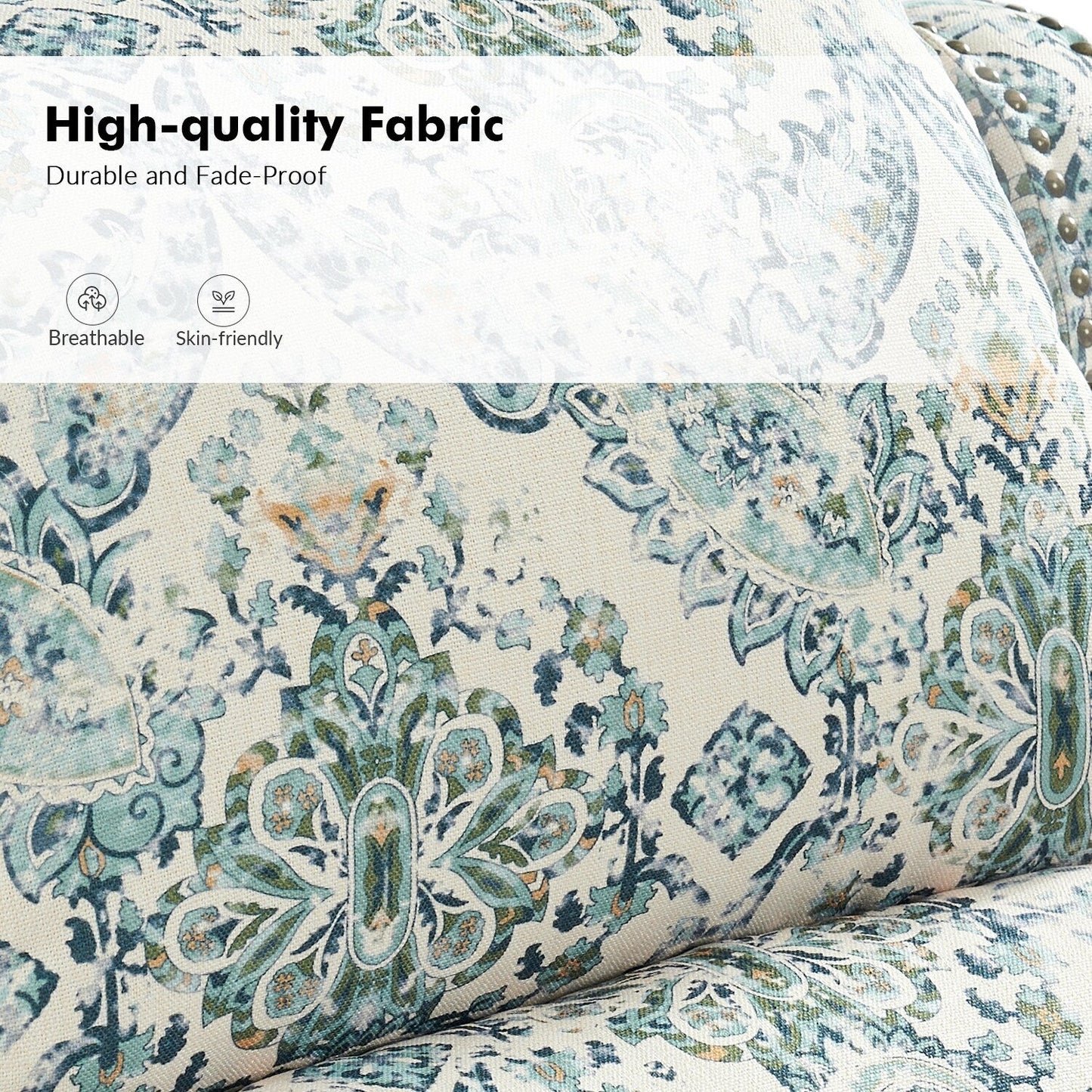 Poltrona reclinabile manuale Terri Classic Cutaway Arms con borchie per soggiorno di HULALA HOME