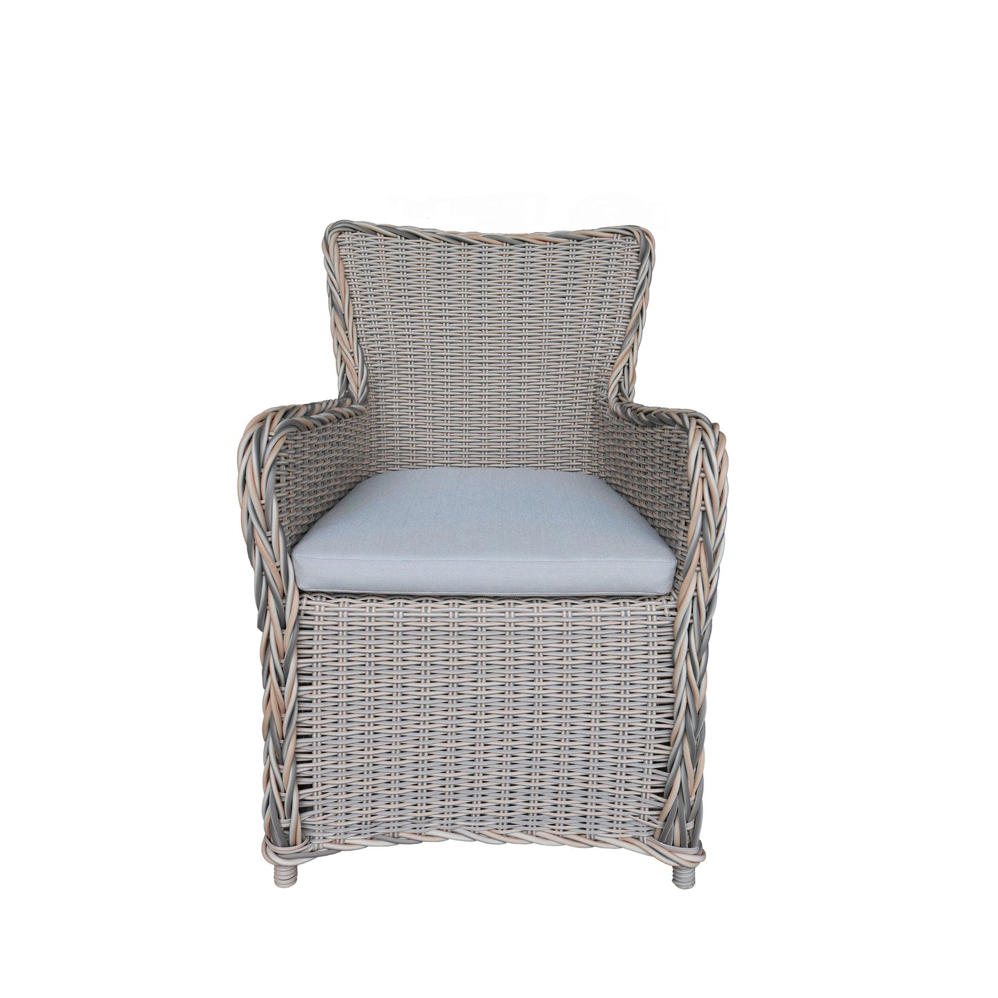 Set da pranzo Teva Furniture Hawaii PE Wicker 3 toni grigio/bianco sporco/beige con cuscino