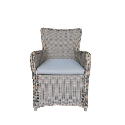 Set da pranzo Teva Furniture Hawaii PE Wicker 3 toni grigio/bianco sporco/beige con cuscino