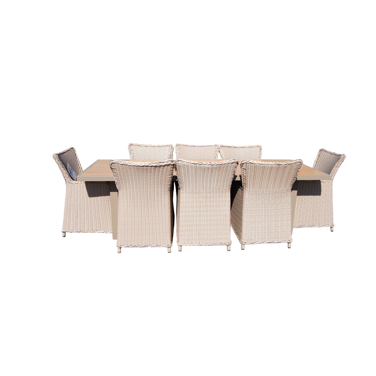 Set da pranzo Teva Furniture Hawaii PE Wicker 3 toni grigio/bianco sporco/beige con cuscino