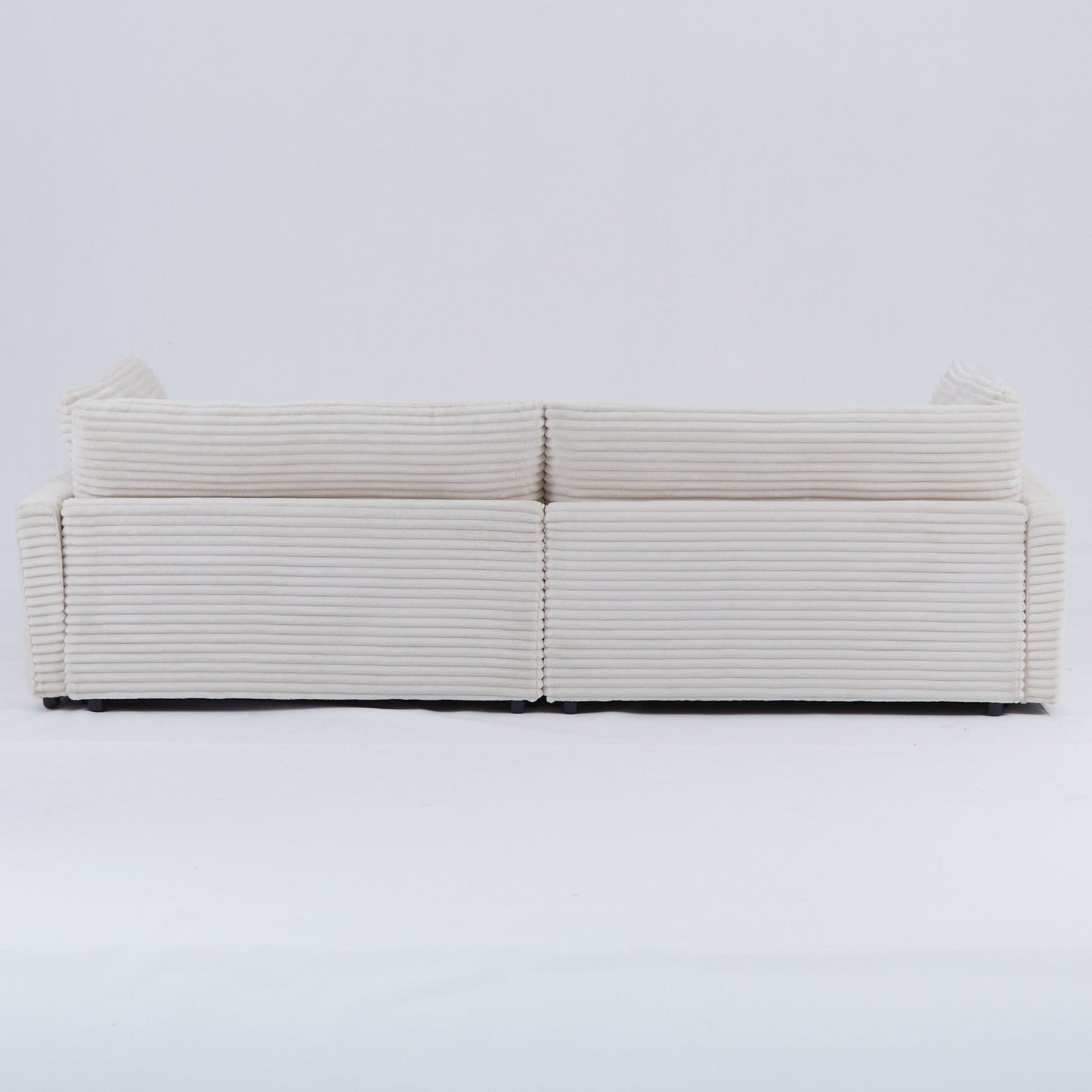 Divano in velluto a coste da 112 pollici, con due cuscini e quattro schienali