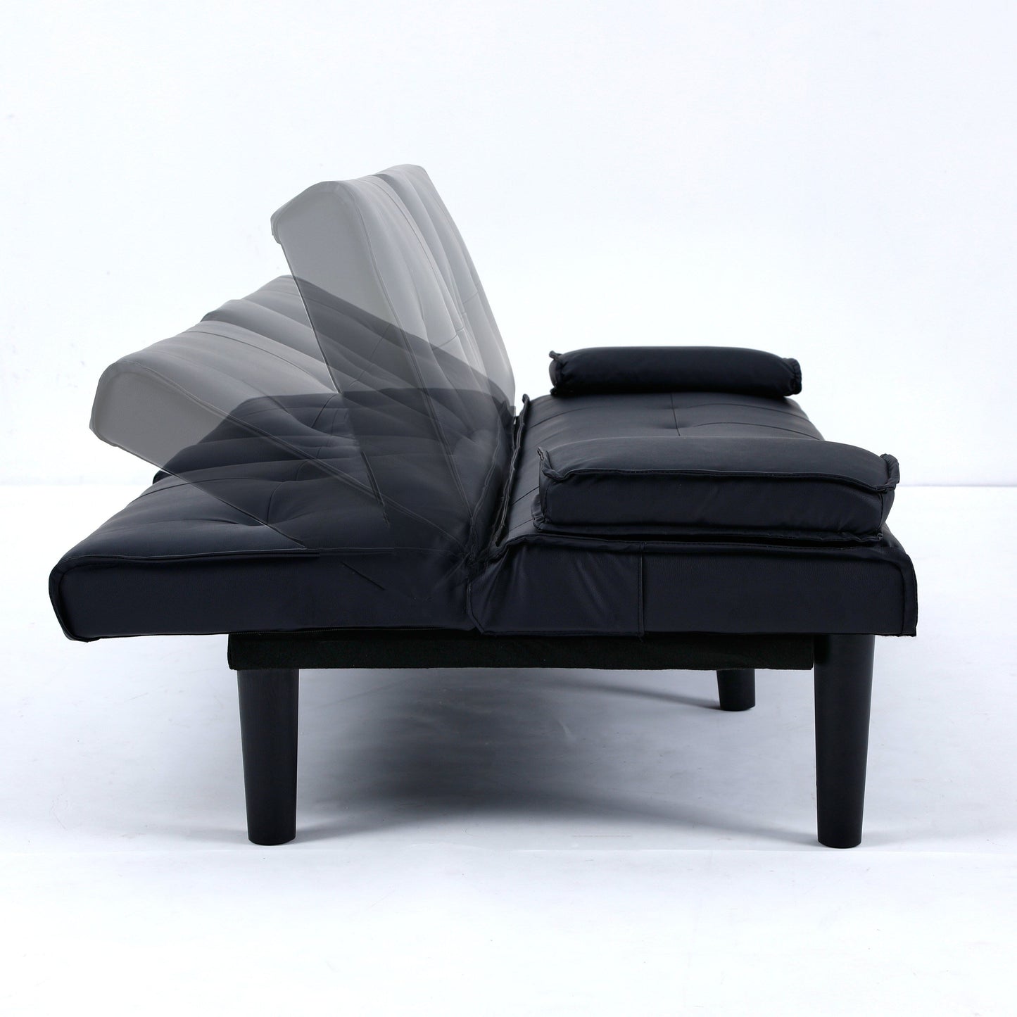 Divano letto multifunzionale in PVC da 67 pollici, con design pieghevole e portabicchieri