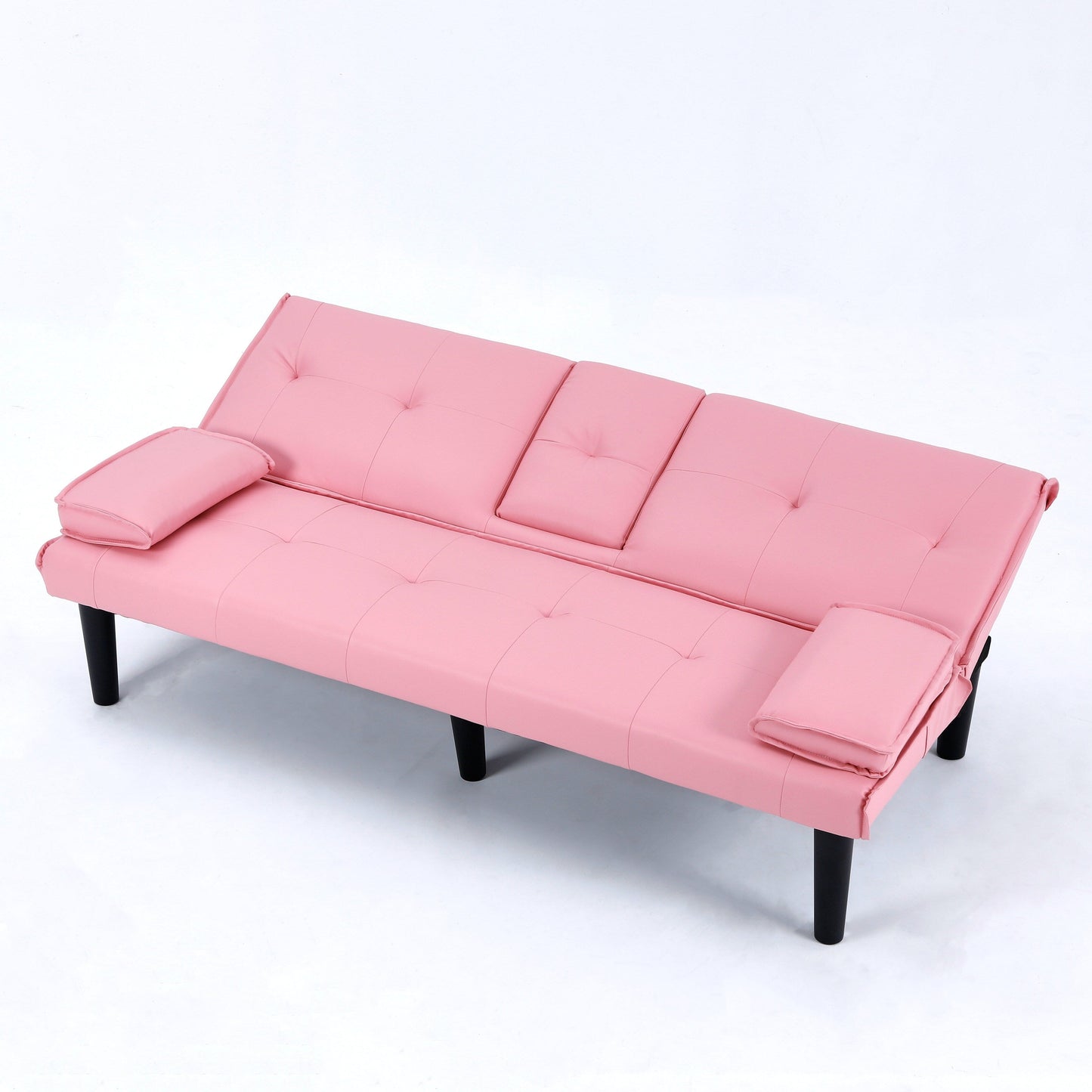 Divano letto multifunzionale in PVC da 67 pollici, con design pieghevole e portabicchieri