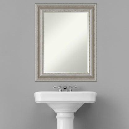Specchio da parete per bagno bisellato - Cornice argento Parlor