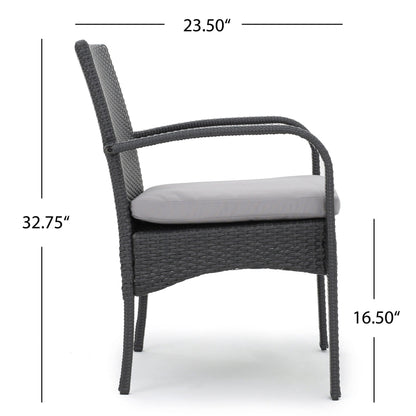 Set da pranzo in vimini da 5 pezzi Theodore Outdoor con cuscino di Christopher Knight Home