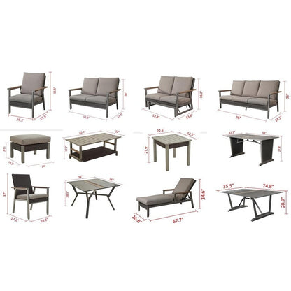 Set da conversazione per esterni da 6 pezzi con trasferimento termico