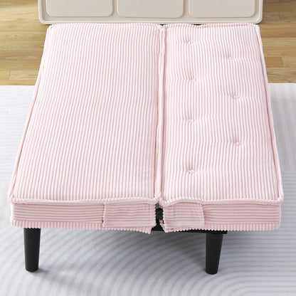 Questo divano letto in velluto a coste da 66 pollici può passare da una forma all'altra in modo confortevole